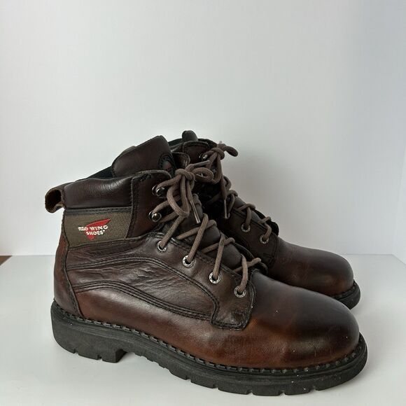 Red Wing Irish Setter EH Leather Work Boots Mens Size 9 D Brown USA Made